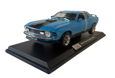 1970 Ford Mustang Mach 1 Blue Diecast Model Car Special Edition - NIB