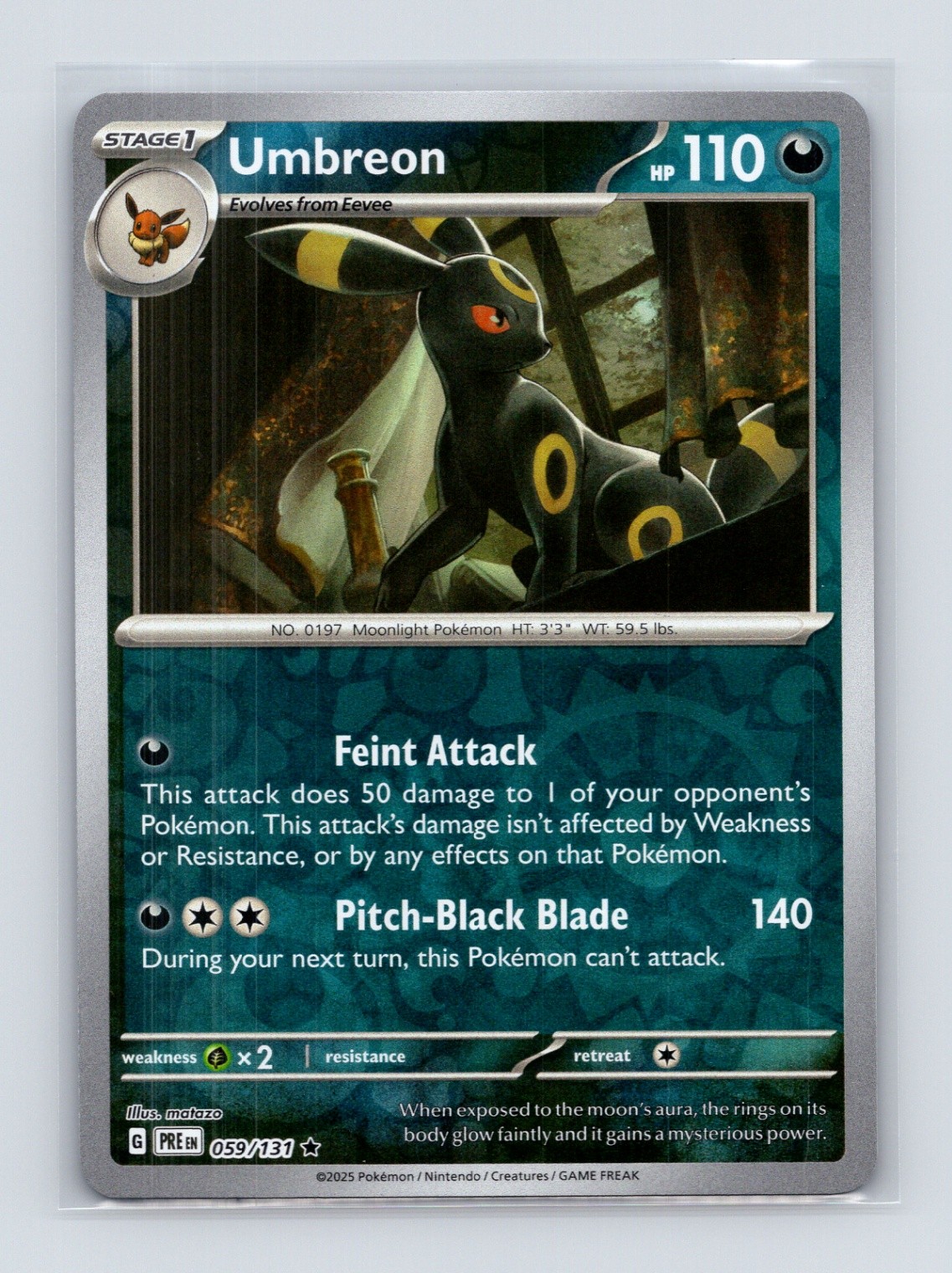 Pokémon TCG Umbreon 059/131 SV: Prismatic Evolutions Reverse Holo NM