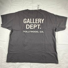 Gallery Dept Hollywood CA Logo T-Shirt Mens Charcoal Grey Washed Cotton USA Made