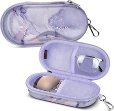 Double Glasses Case Ultra-Soft Hard Shell Sunglasses Organizer for Men Women