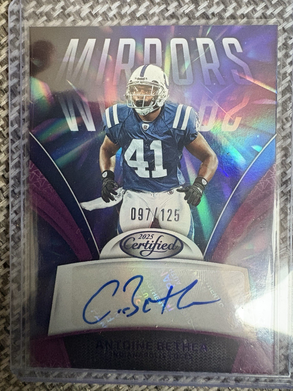 2025 Panini Certified - Mirror Signatures Antoine Bethea #MS-ABE Purple /125