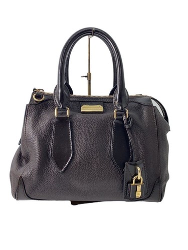 BURBERRY Boston bag leather Brown plain Used