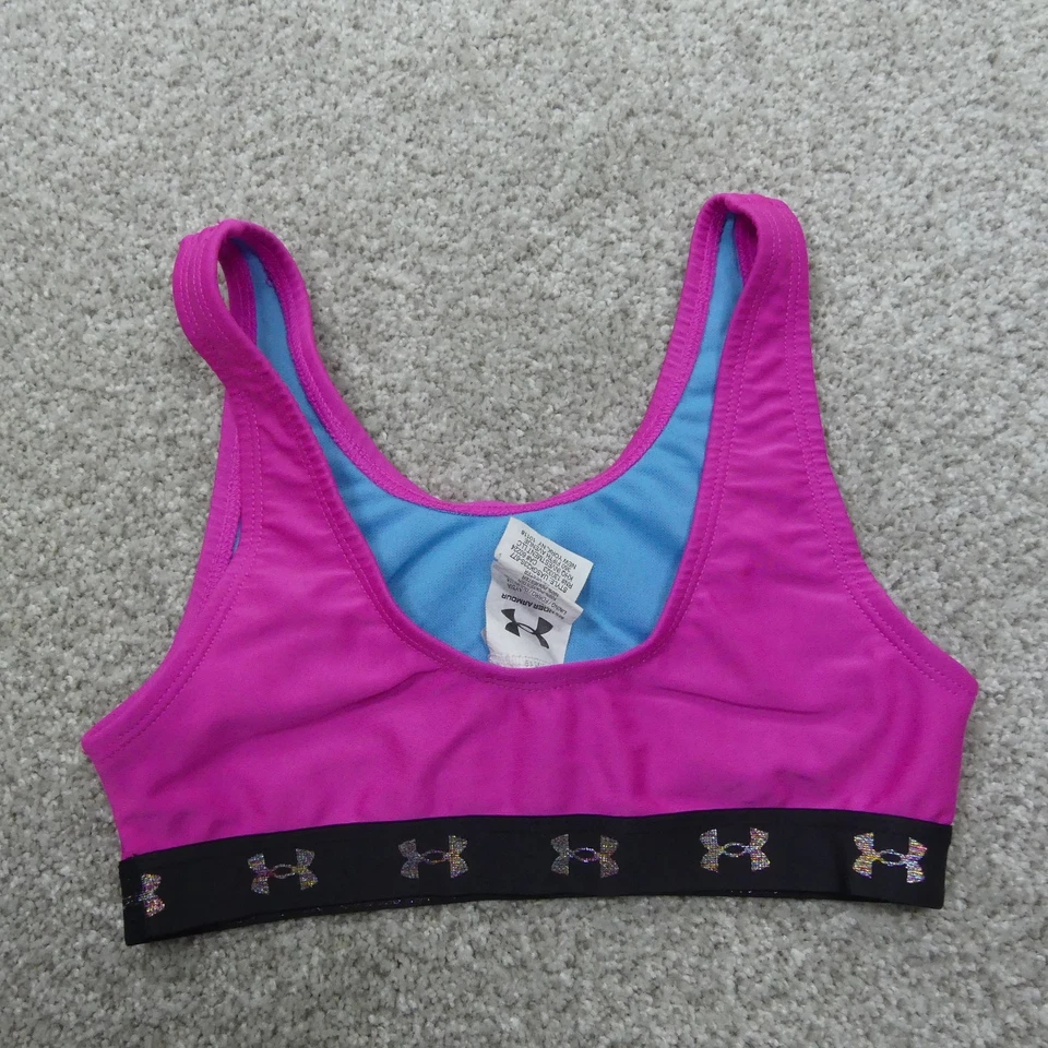 Under Armour Bikini Top Girls 8 Pink Pullover Swimwear - Image 2 of 4