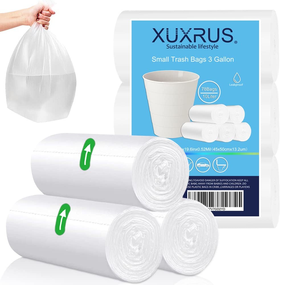 Pedal Bin Liners 10l Small Clear Plastic Bin Bags 78 Counts Strong Wastebasket