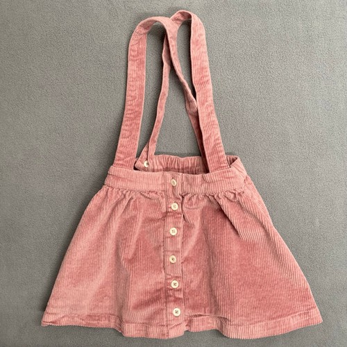 Kate Quinn Organic Cotton Button Front Jumper Dress Skirt Girls 3T Corduroy Pink