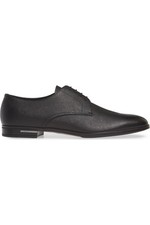Prada Men's Classic Saffiano Leather Black Derby Dress Shoes Size 10 UK 11 US