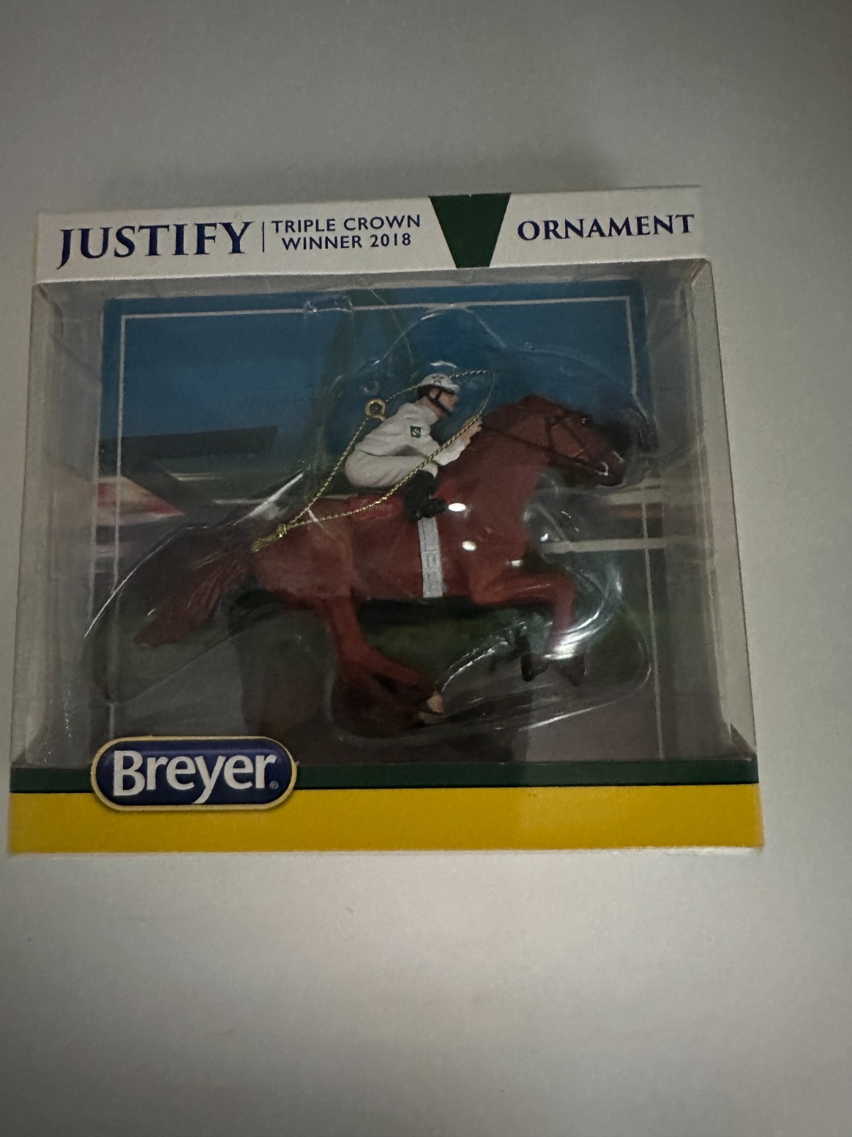 Breyer 9303 Justify 2018 Triple Crown Winner Horse Christmas Ornament Jockey
