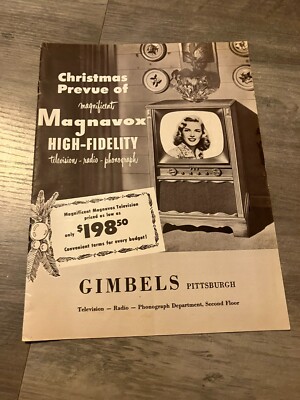 Gimbels Pittsburgh PA Brochure for Magnavox Hi FI TV Catalog