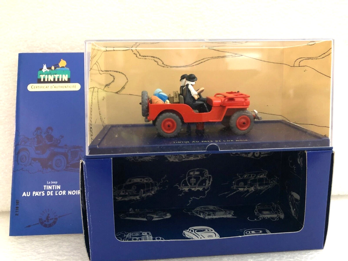 Figurine- En Voiture Tintin- La Jeep Rouge De Tintin Au Pays De L'Or Noir