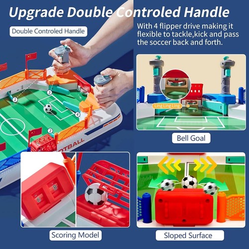 Juego de Mesa de Fútbol Mini Mesa de Futbolín Interacción 4 Flipper Drive Field Diseño - Imagen 5 de 8