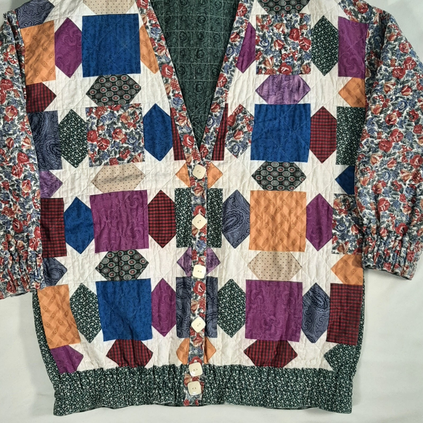 Handmade Womens Multi Color Patchwork Cottage Cor… - image 4