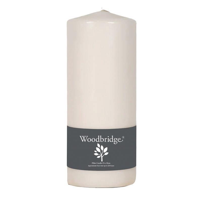 Aromatize Home Decor Woodbridge Unscented Ivory Coloured Pillar Candle (220hrs)