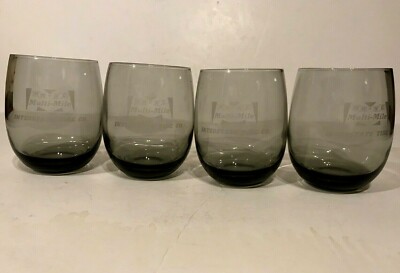 INTERSTATE TIRE CO. Multi-Mile of NC Smoke Gray Hi-ball Rocks Roly-Poly Glasses 