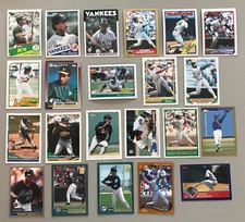 22 Rickey Henderson Topps cards: 1985 - 2003; HOFer