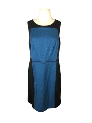 black and blue color block dress Lace Bow Mini Dress