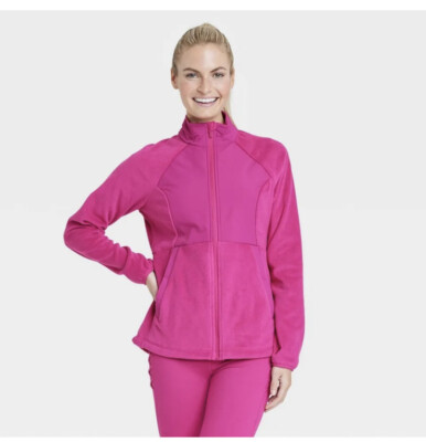Women's Polartec Fleece Jacket - All in Motion Pink XS Warm Soft Zip Up NEW