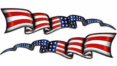 Waving American Flag Stripes kit Large Pair 24'' x 6'' each