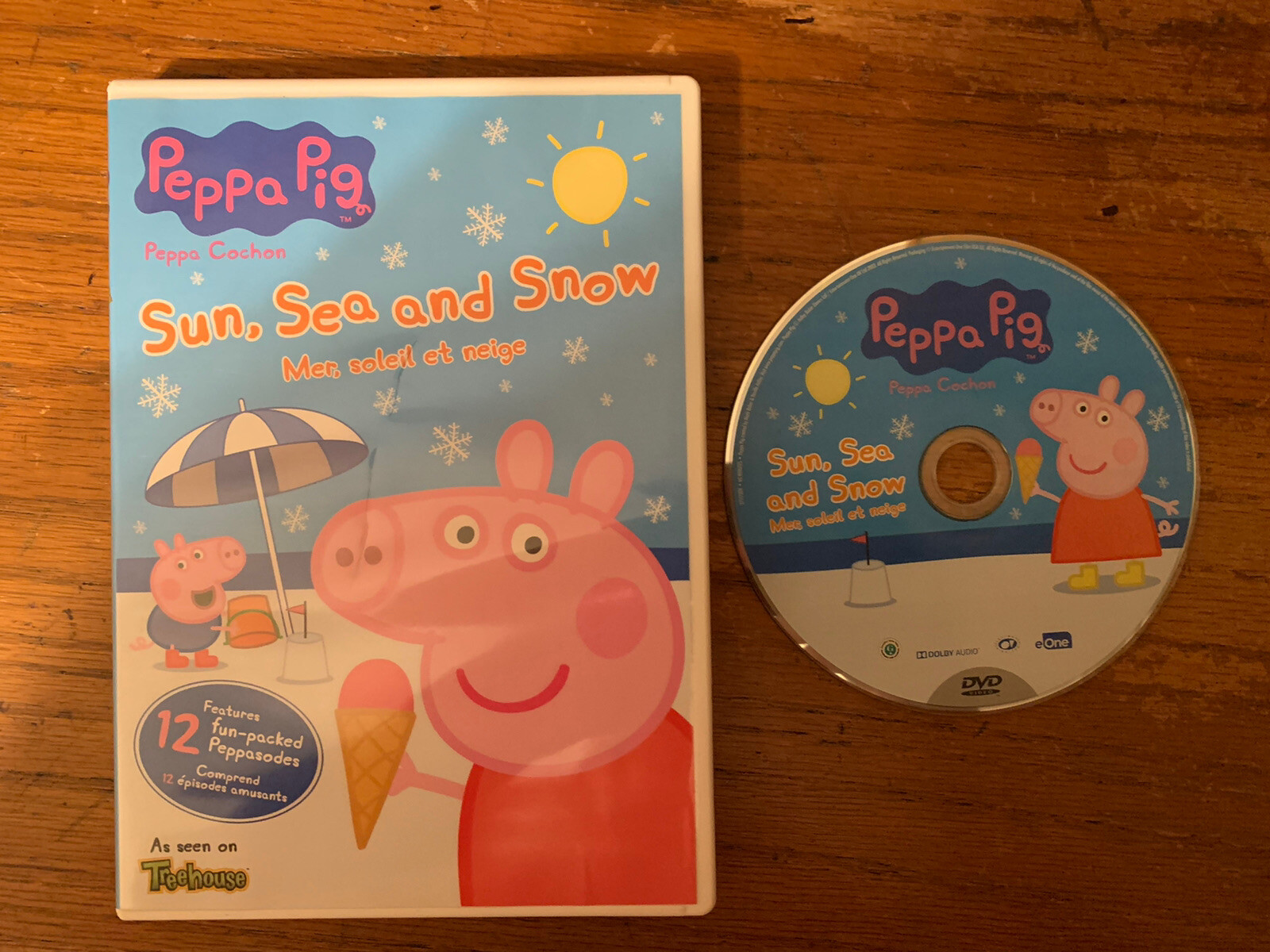 Peppa Pig Sun, Sea And Snow DVD! 12 Episodes Bilingual ENG+FR TESTED