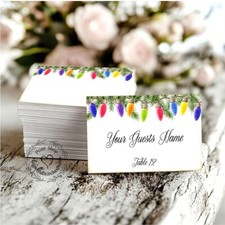 RETO CHRISTMAS LIGHTS IN PINE WEDDING PLACE CARDS, TAGS or ESCORT CARDS 488