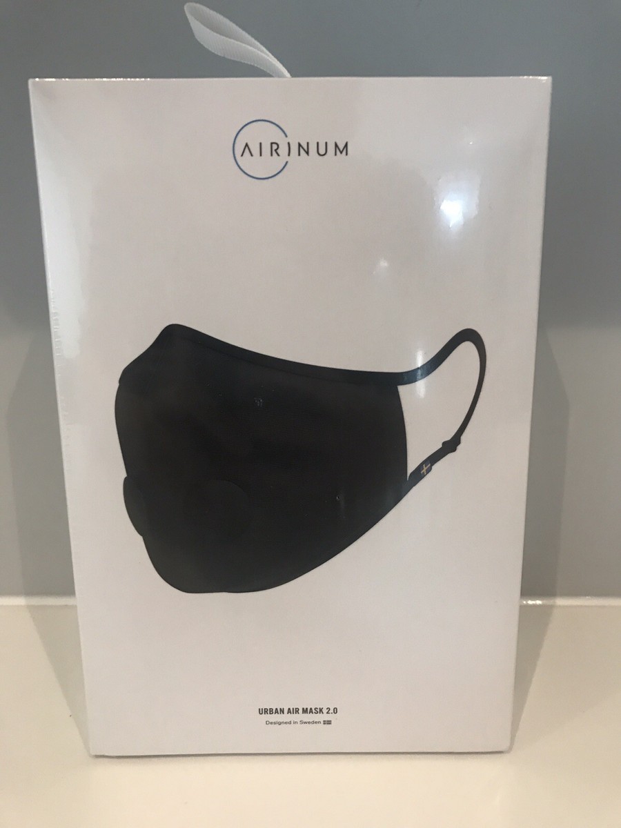 AIRINUM Urban Air Mask 2.0 Onyx Black Size S Incl. Two Filters New