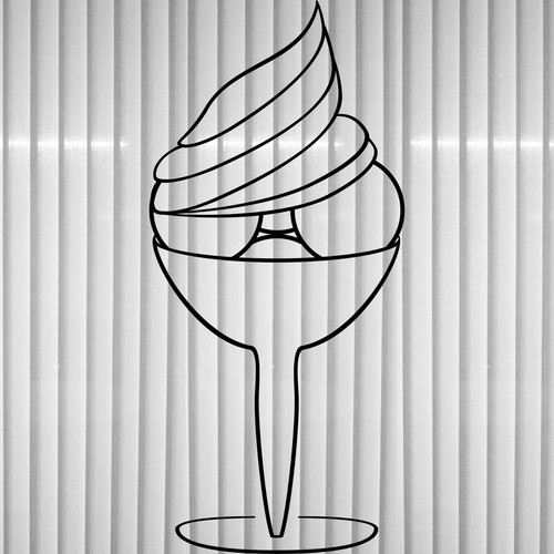Ice Cup 39 3/8in Sticker Tattoo Ice Cafe Download Foil Wall Tattoo Adhesive Foil - Picture 7 of 13