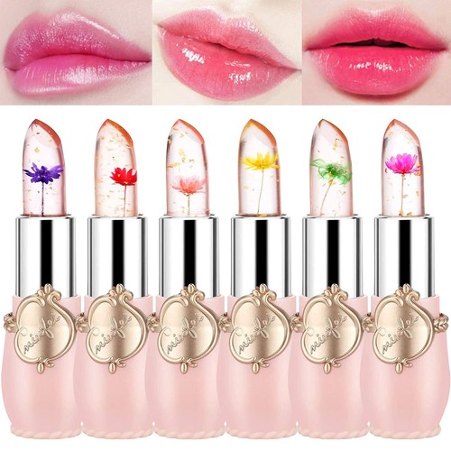 Pack of 6 Crystal Flower Jelly Lipstick, Long Lasting Nutritious Lip Balm (Pink) - Picture 10 of 10