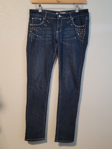 Secretly Evil Jeans Womens Size 13 Slim Tapered Low Rise Rivets Stretch Denim