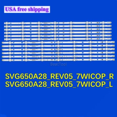 LED Backlight Strips for VIZIO E65U-D3 V650DJ4-QS5 SVG650A28_REV05_7WICOP_R L