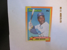 GREG VAUGHN BREWERS 1990 TOPPS FUTURE STAR ROOKIE CARD  #57. rookie card picture