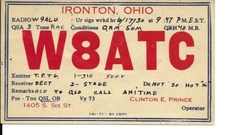 QSL  1930 Ironton OH   radio card   