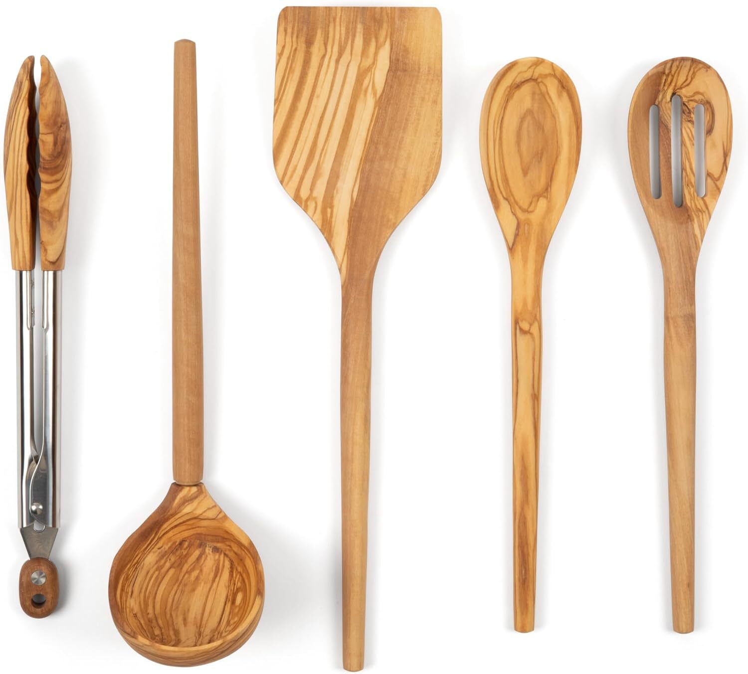 5-piece Olive Wooden Kitchen Utensil Set