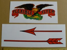 FLEXIBLE FLYER Eagle and Arrow Sled Decal, Adhesive Backed, SL102