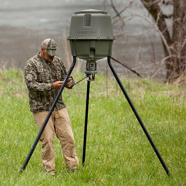 Moultrie Unlimited Tripod Deer Feeder Feed Capacity 30 Gallons for sale