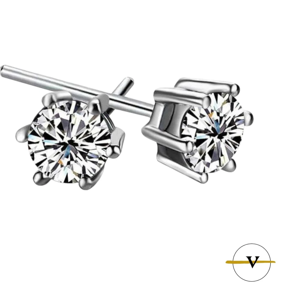 ORECCHINI DONNA IN ARGENTO 925 CON ZIRCONE COLORE DIAMANTE 6 mm VINCENT PAUL - Immagine 2 di 4