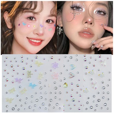 Strass-Gesichtsdekorationsaufkleber Schmetterlings-Make-Up-Aufkleber Schmuck ψ