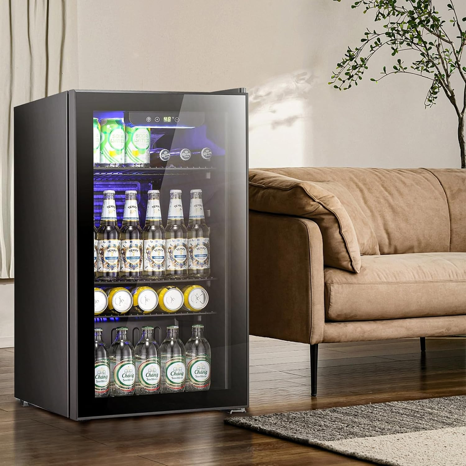 Beverage Refrigerator -120 Can Mini Fridge for Soda Beer or Wine,Small Drink Dis