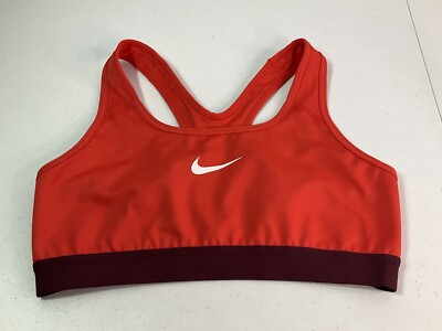 nike orange and black sports bra