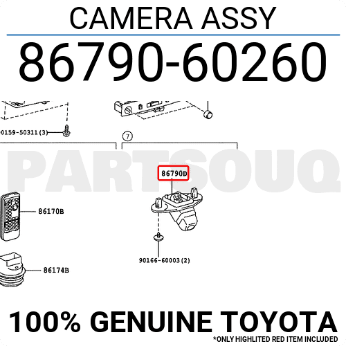 ヴェネタ 8679060260 Genuine Toyota CAMERA ASSY 86790-60260 | eBay