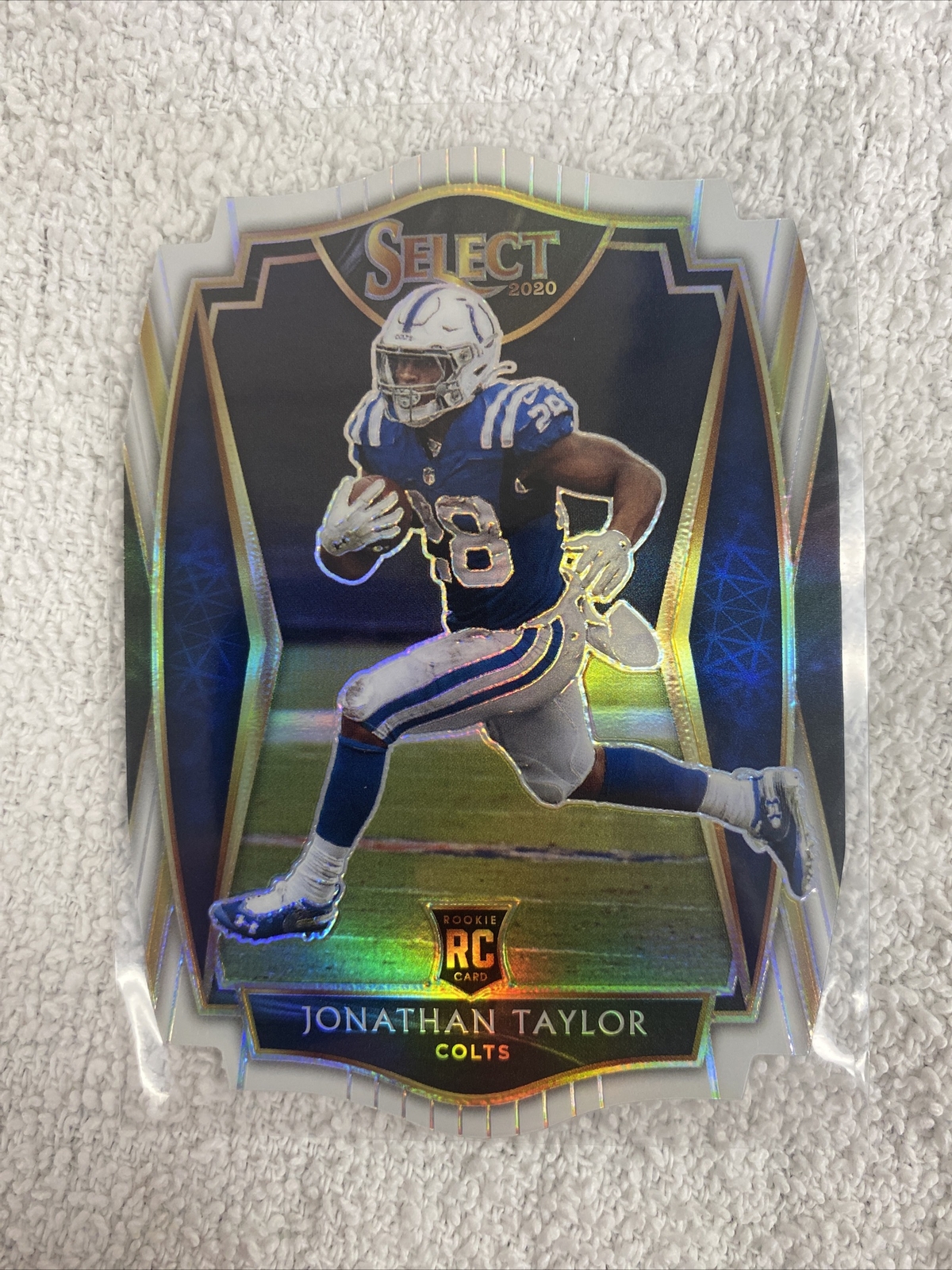 Jonathan Taylor 2020 Panini Select Premier Level White Prizm Die Cut RC # 153