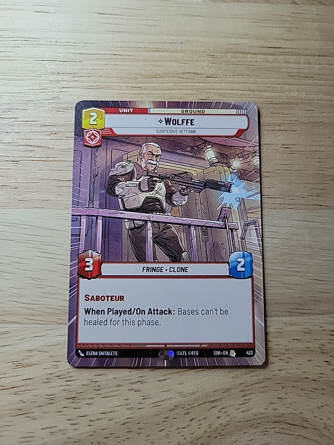 Wolffe Hyperspace Spark of Rebellion SOR Star Wars Unlimited Fresh Pull Card