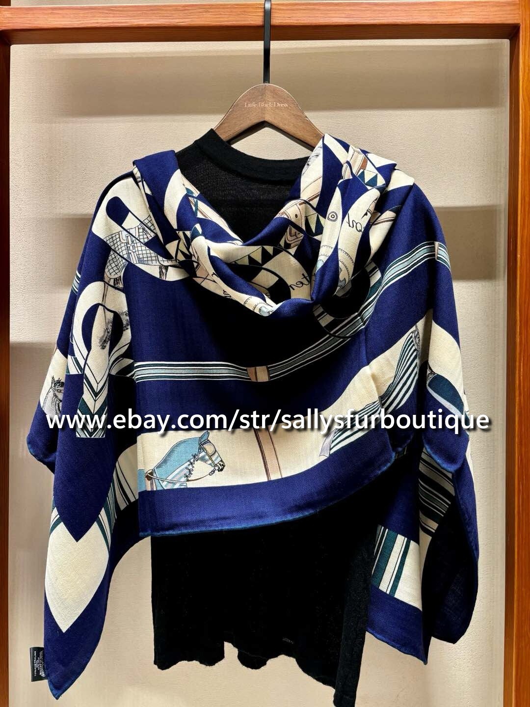 2025 New 70% Cashmere 30% Silk Double Face Horses Print Wrap Scarf Shawl 53 Inches