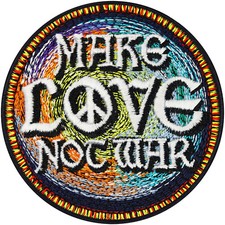 Funny Patch Iron On "Make love not war" Peace Patch With Motif 70x70mm