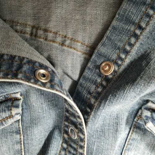 Mavi Jeans Denim Vest Girls Youth Medium With Snap Front and Pockets - Picture 4 of 5