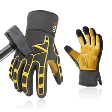 Vgo 1 Pair  Leather Work Gloves Men,Mechanics Gloves（PA7756）