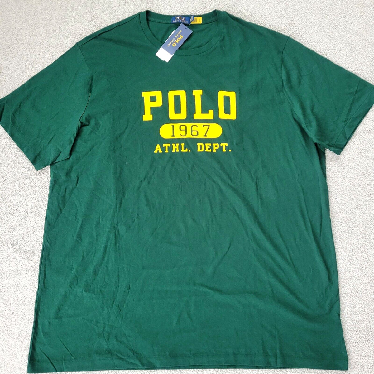Tシャツ・カットソー POLO RALPH LAUREN Men T-shirt Green 710969628 001 Polo Ralph Lauren Men Polo 1967 Athl. Dept. T-Shirt Green