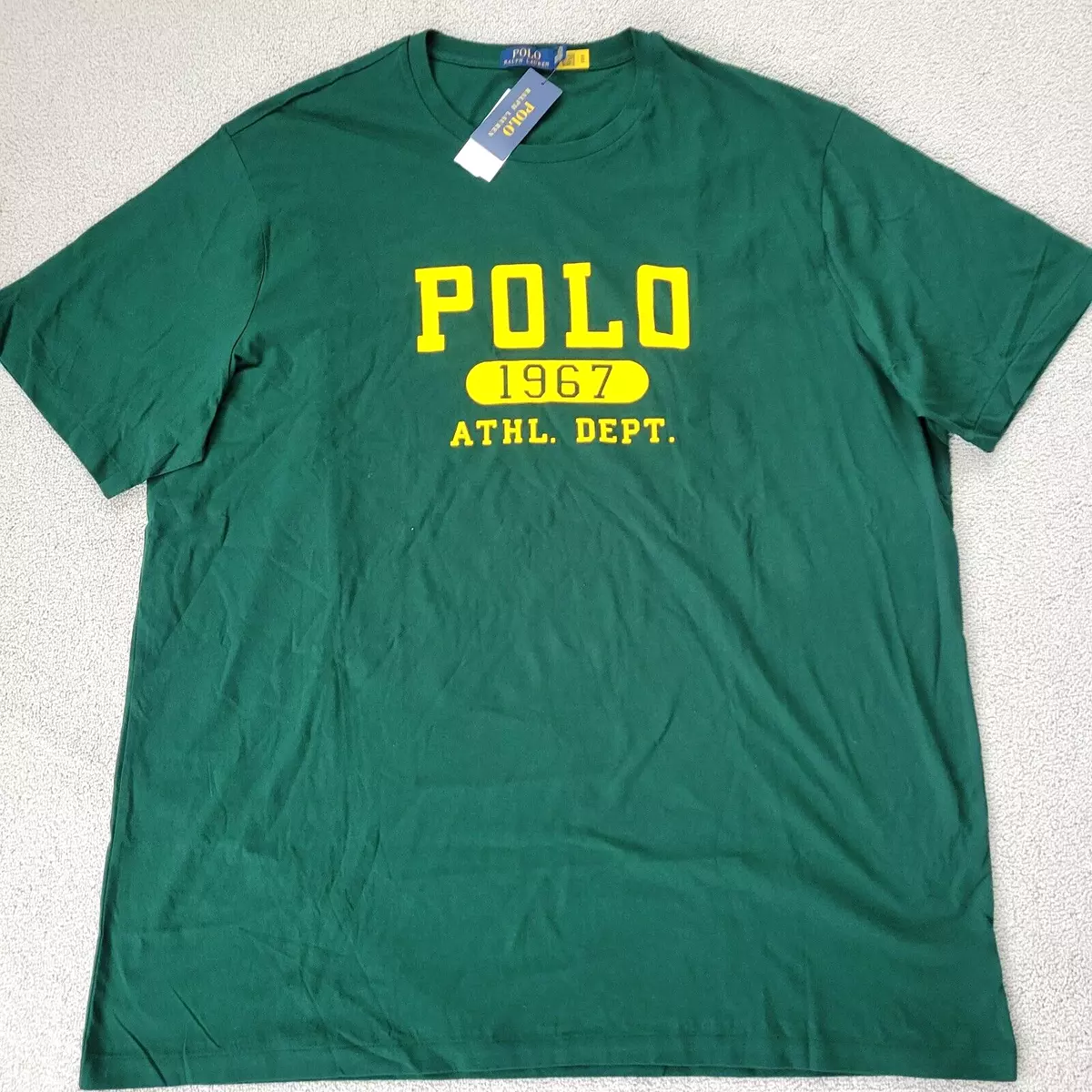 Polo Ralph Lauren Men Polo 1967 Athl. Dept. T-Shirt Green Tee Big