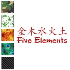 Five Elements Chinese, Vinyl Decal Sticker, 40 Patterns & 3 Sizes, #2615
