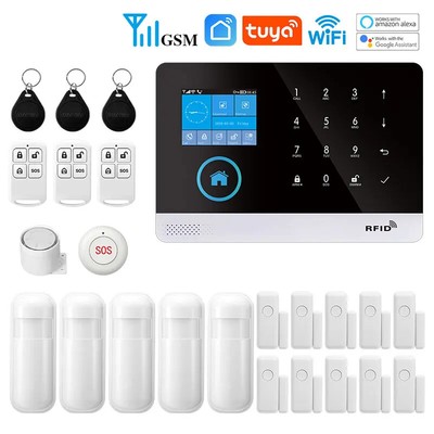 Alarm System Security 433MHz GSM Wireless WiFi Alarma Smart App Work With Alexa