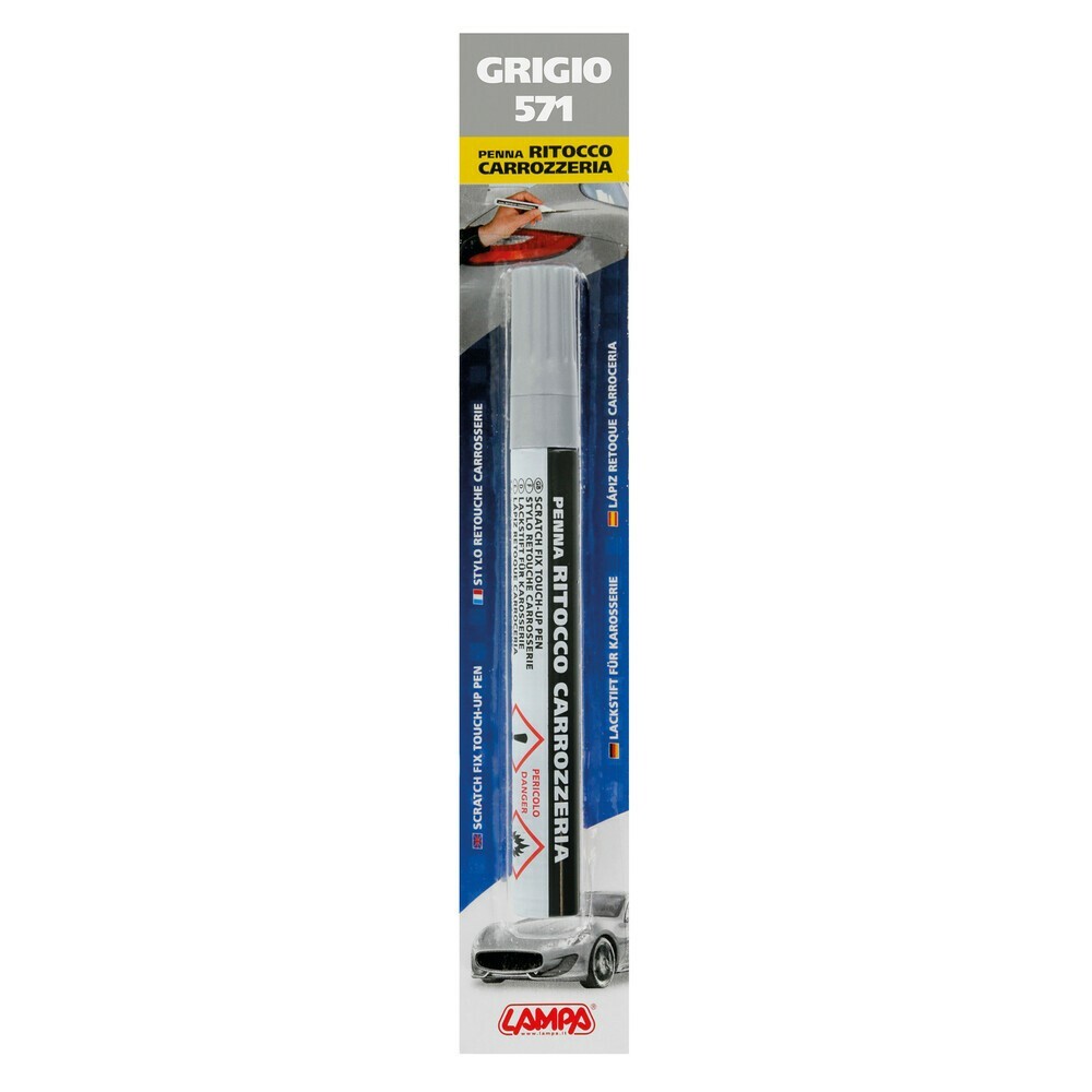 Penna ritocco carrozzeria con colore specifico - Grigio - 571