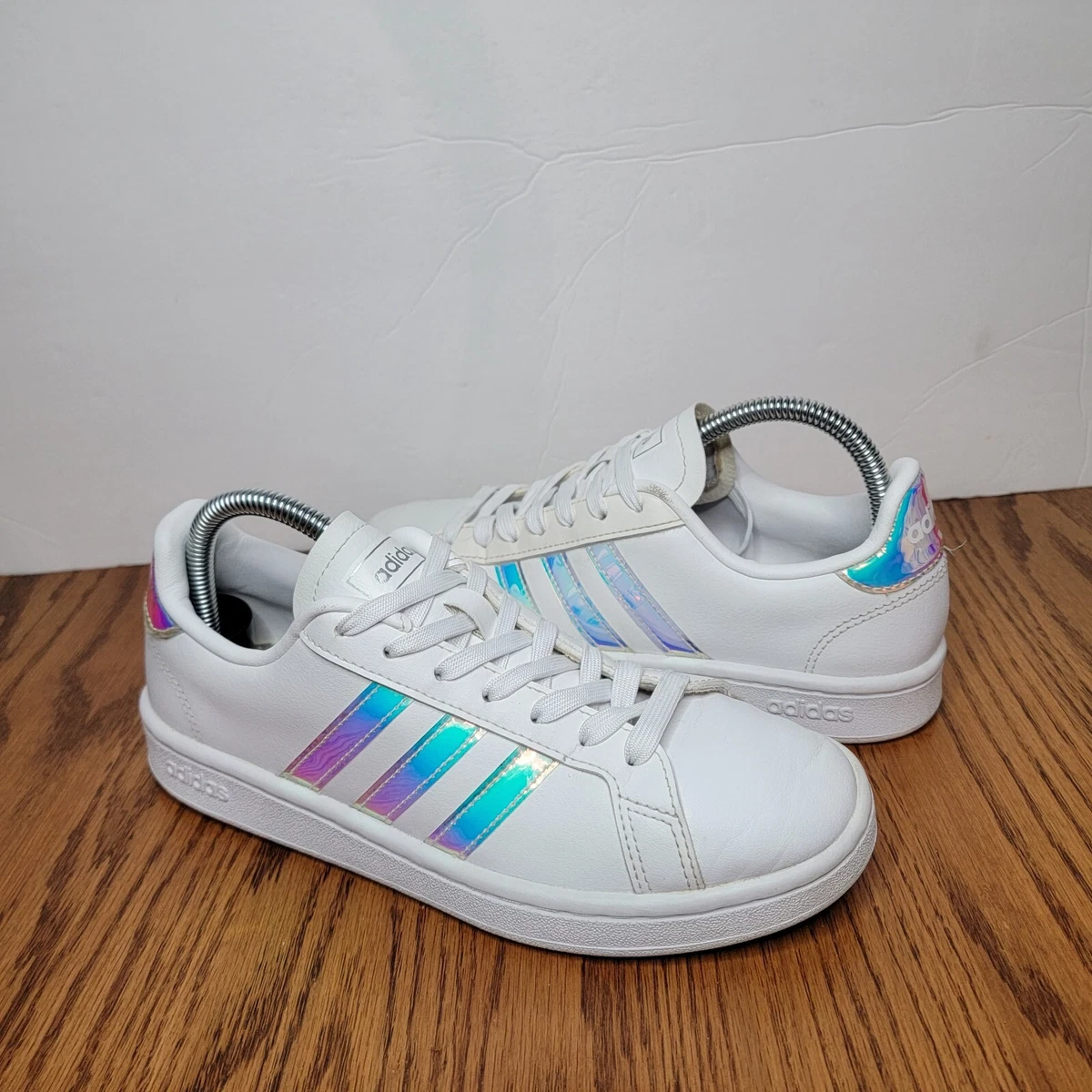 Adidas Womens Grand Court Sneakers Shoes White EE9689 Leather Size 6